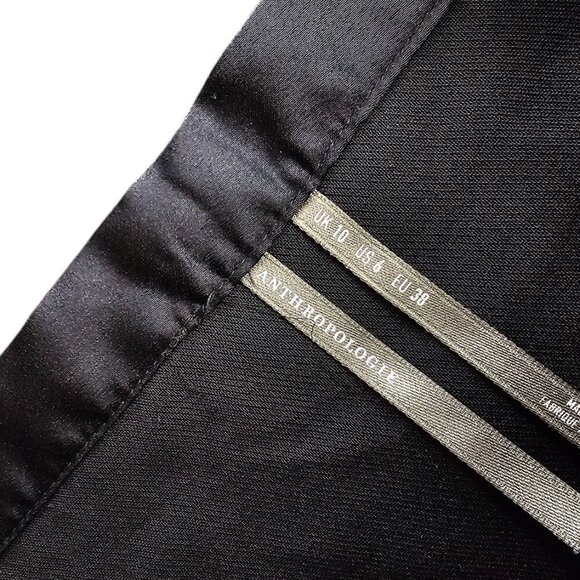 Anthropologie Corset Bow Pleated Wide-Leg Trousers, Black, High Rise, Size 6 - Picture 8 of 11